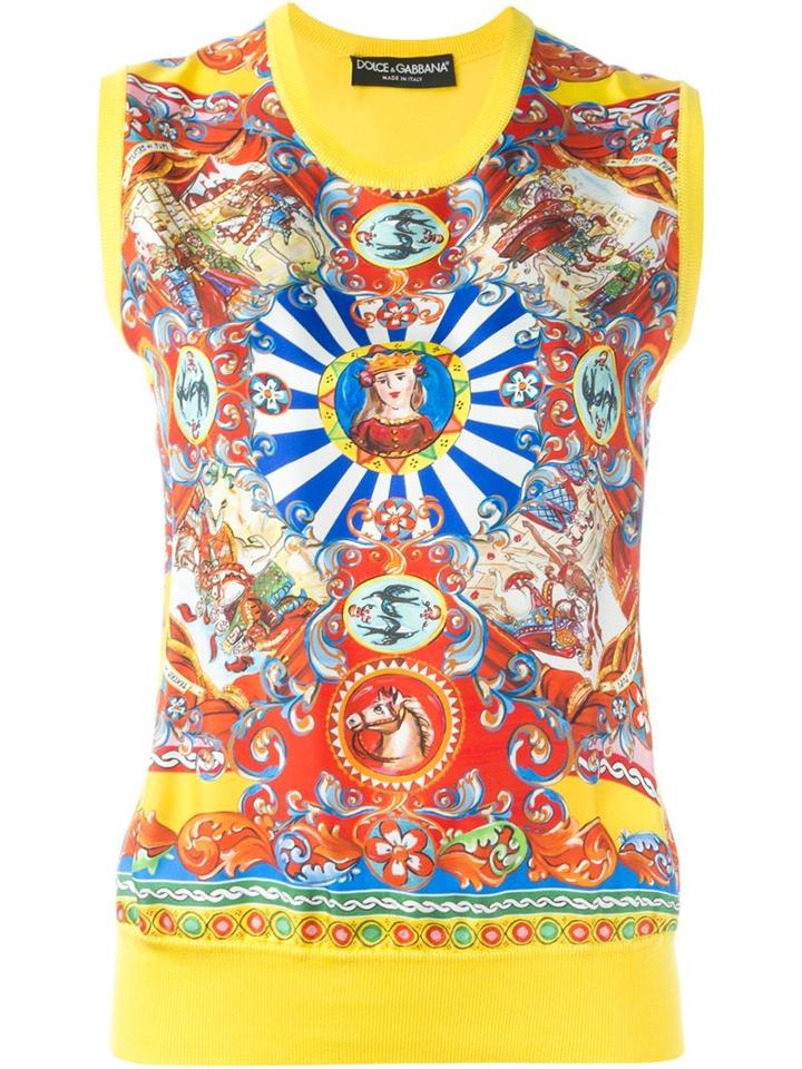 Dolce & Gabbana Carretto Siciliano Print Tank Top