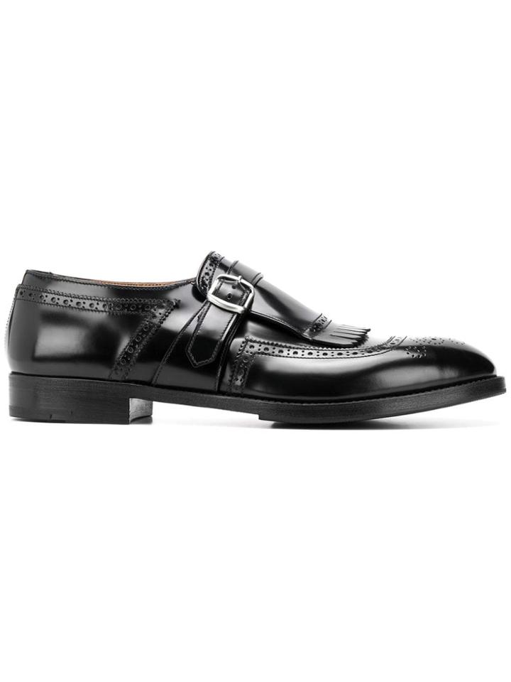 Premiata Brogue Detailed Monk Shoes - Black