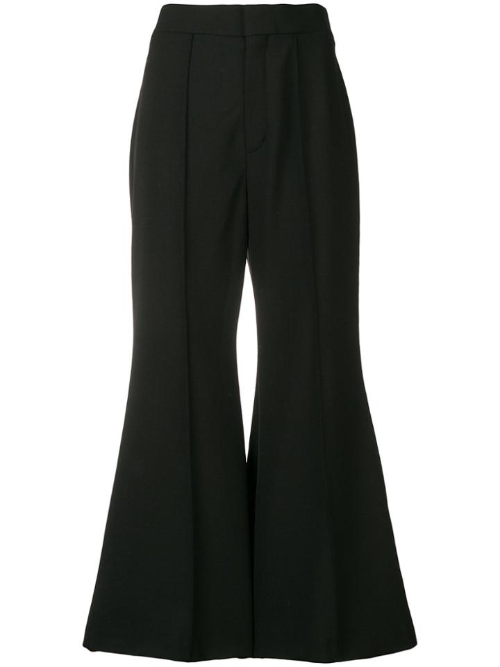 Chloé Flared Cropped Trousers - Black