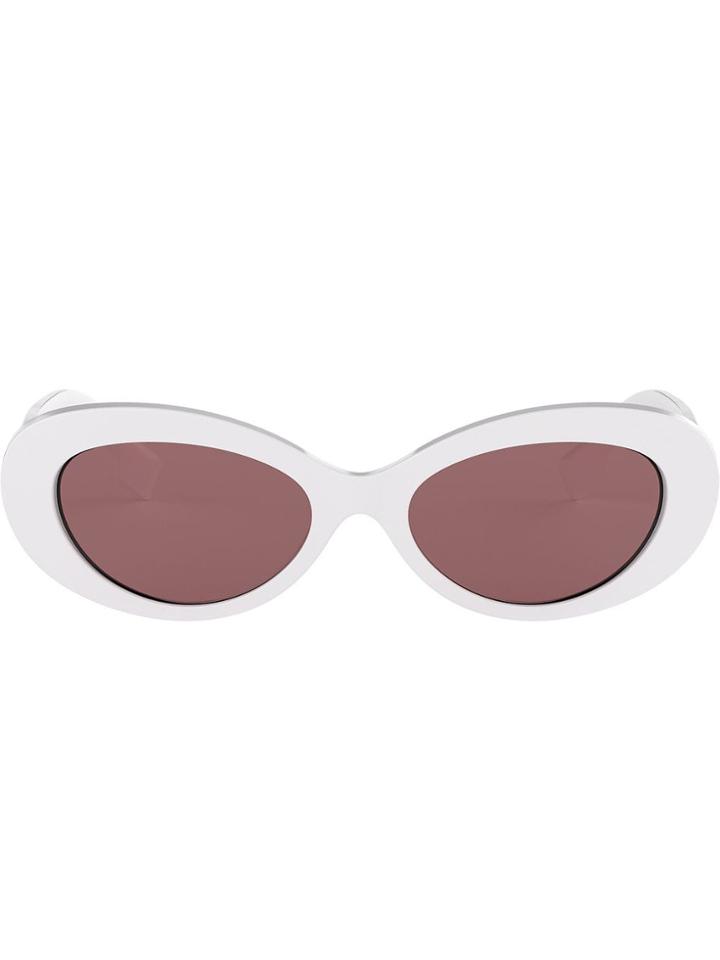 Burberry Eyewear Oval Frame Sunglasses - White