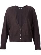 H Beauty & Youth. Deep Neck Cardigan, Women's, Brown, Cashmere