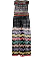 Missoni Sheer Panel Zig Zag Dress, Women's, Size: 42, Black, Rayon