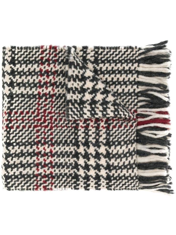 Faliero Sarti Check Print Scarf - White