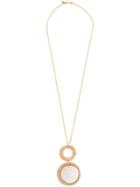 Kenneth Jay Lane Rattan And Shell Pendant Necklace - Gold