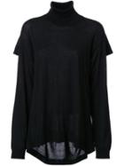Maison Margiela Draped Back Roll Neck Jumper, Women's, Size: Xs, Black, Wool