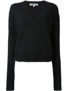 Mcq Alexander Mcqueen V-neck Jumper, Women's, Size: Medium, Black, Cashmere/virgin Wool