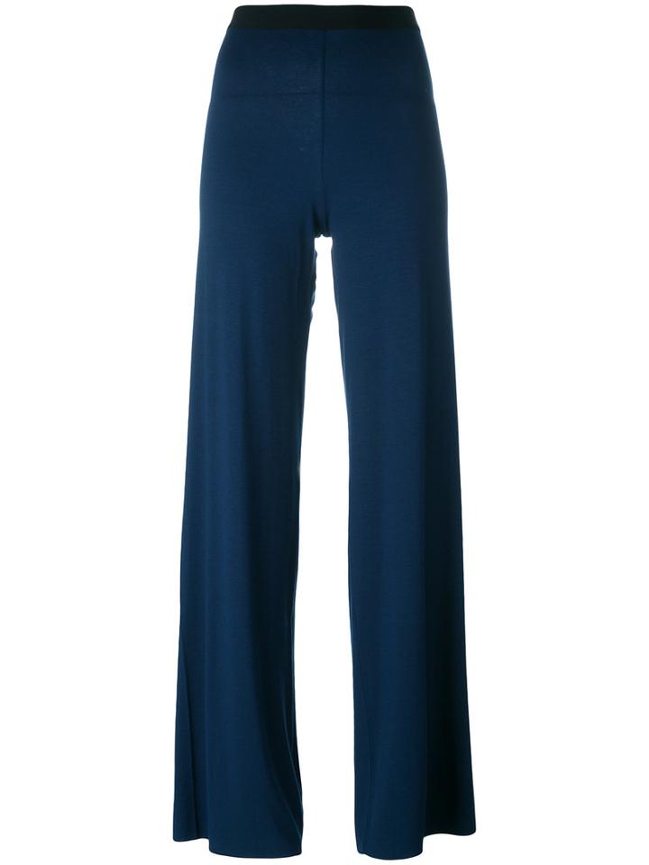 Stefano Mortari Flared Pants, Women's, Size: 40, Blue, Viscose/spandex/elastane