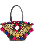 Figue Pom Pom Tassel Tote Bag - Black