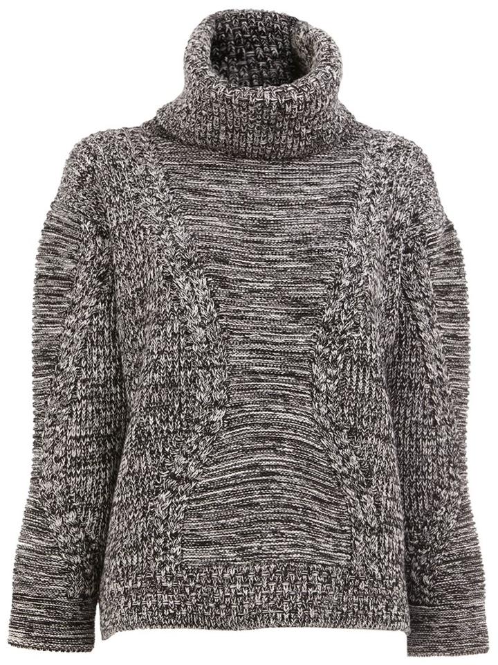 Maison Ullens Roll Neck Cable Knit Jumper, Women's, Size: Xs, Black, Cashmere/wool