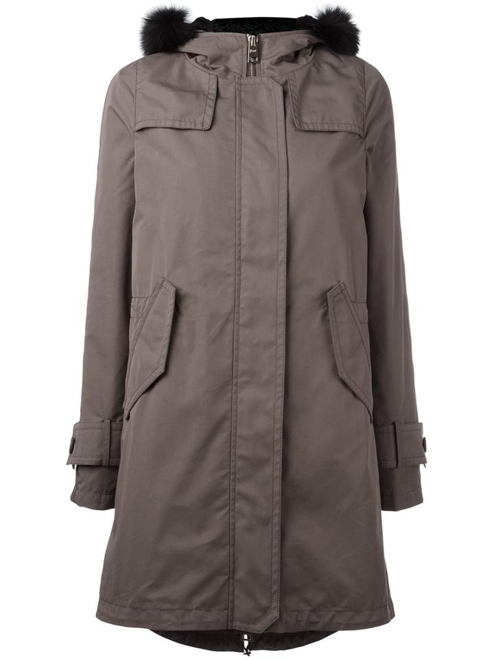 Herno Parka Coat, Women's, Size: 44, Brown, Cotton/polyamide/acetate/polyester