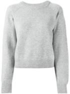 T By Alexander Wang Crew Neck Sweater, Women's, Size: Large, Grey, Cashmere/wool