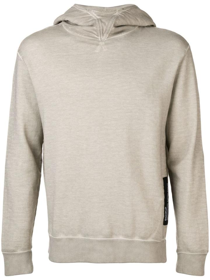 Dondup Branded Patch Hoodie - Neutrals
