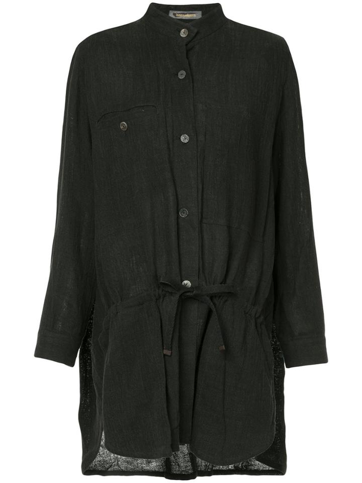 Issey Miyake Vintage Long Mandarin Collar Shirt - Black