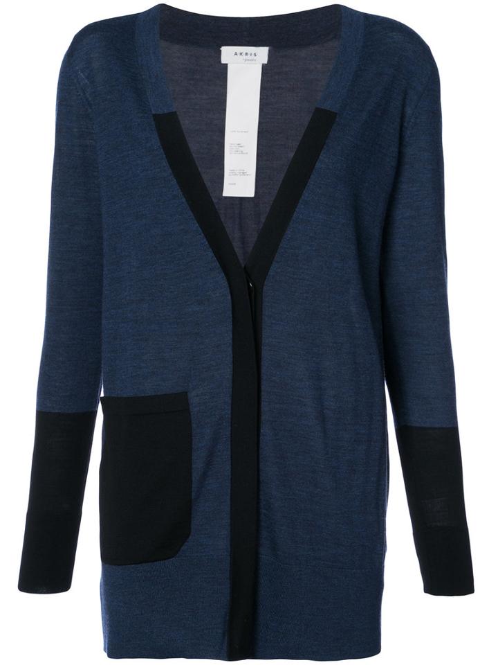 Akris Punto - Tonal Elongated Cardigan - Women - Wool - 4, Blue, Wool