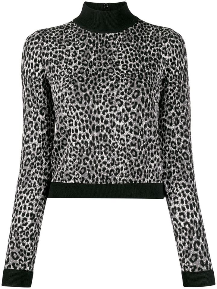 Michael Michael Kors Slim-fit Animal Print Jumper - Grey