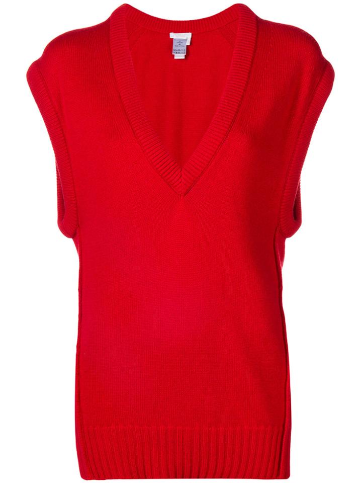 Chloé Hooded V-neck Vest - Red
