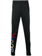 Versace Multicolour Logo Track Trousers - Black