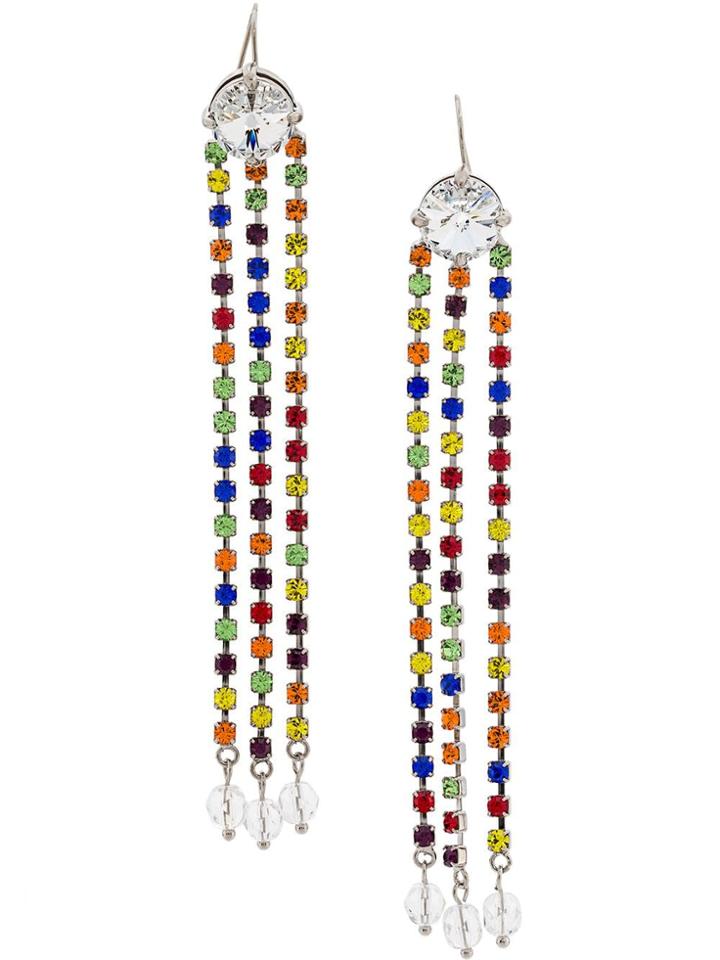 Miu Miu Crystal Drop Earrings - Silver