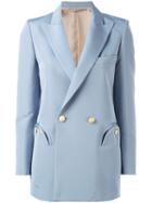 Blazé Milano - Double Breasted Blazer - Women - Silk/cupro/viscose - I, Blue, Silk/cupro/viscose