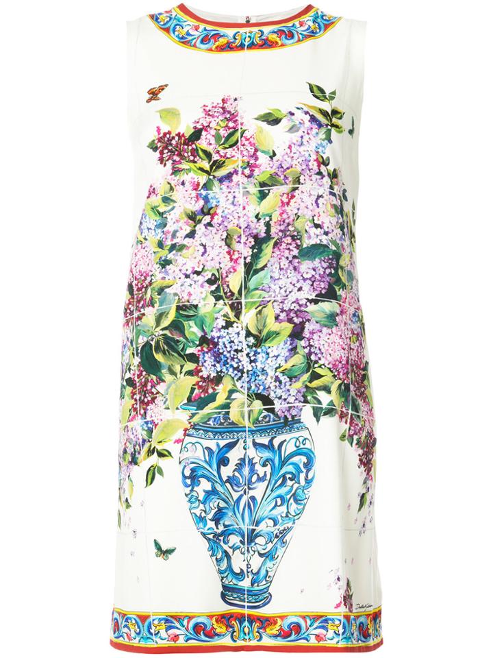 Dolce & Gabbana Floral Shift Dress - White