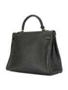 Hermès Vintage Kelly 35 2way Handbag Liegee - Black