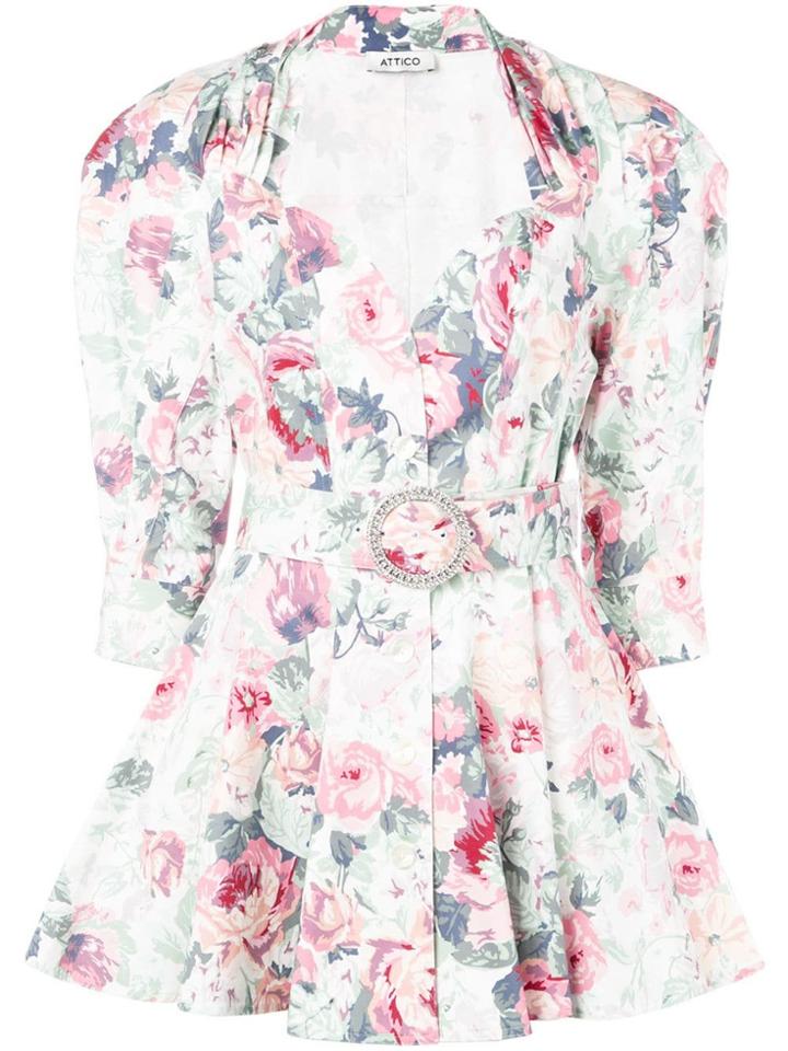 Attico Structured Shoulder Mini Dress - Pink
