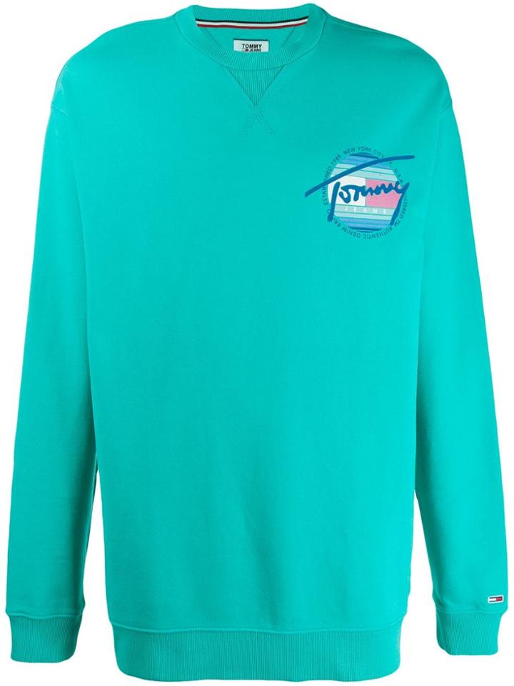 Tommy Jeans Logo Print Sweatshirt - Green