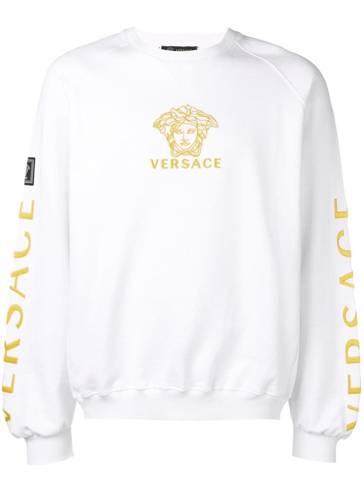 Versace Embroidered Medusa Sweatshirt - White