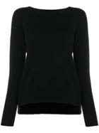 Agnona Cashmere Uneven Hem Sweater - Black