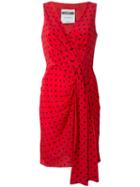 Moschino Polka-dot Shift Dress, Women's, Size: 44, Red, Silk