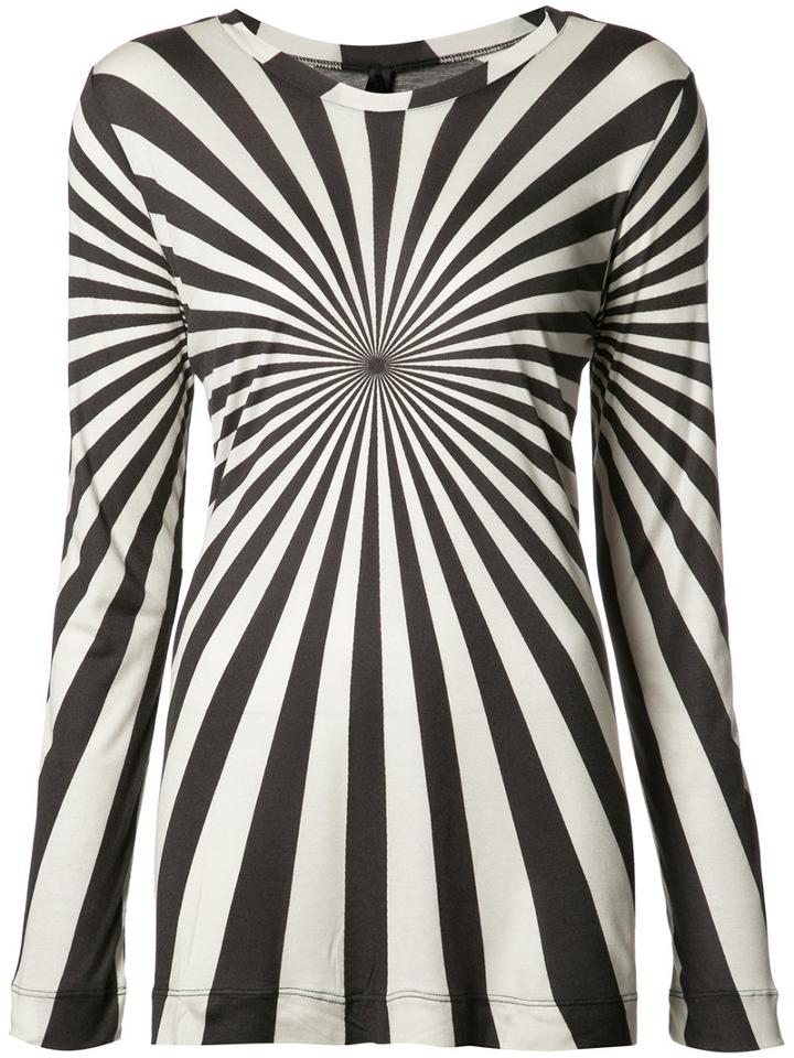 Gareth Pugh - Long Sleeve Printed T-shirt - Women - Modal - 40, Black, Modal