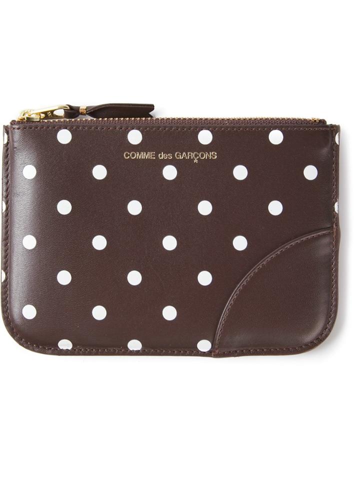 Comme Des Garçons Wallet 'polka Dots Printed' Purse - Brown