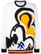 Iceberg Mickey Mouse Print Sweatshirt, Men's, Size: 3, White, Cotton/polyamide