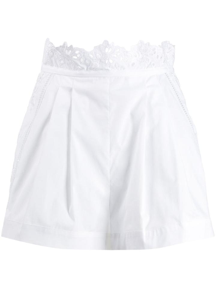 Ermanno Scervino Scalloped Embroidered Shorts - White