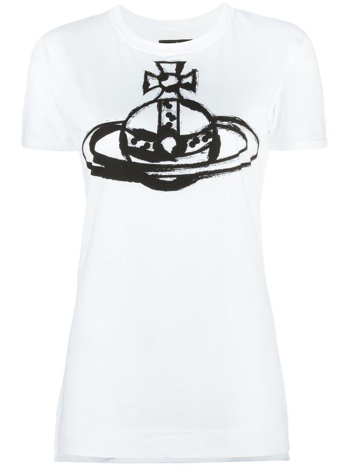 Vivienne Westwood Anglomania Orb Print T-shirt, Women's, Size: Large, White, Cotton