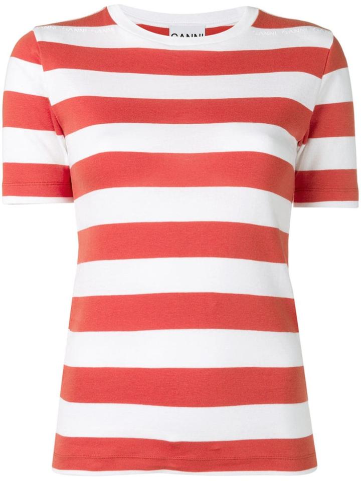 Ganni Striped T-shirt - Red