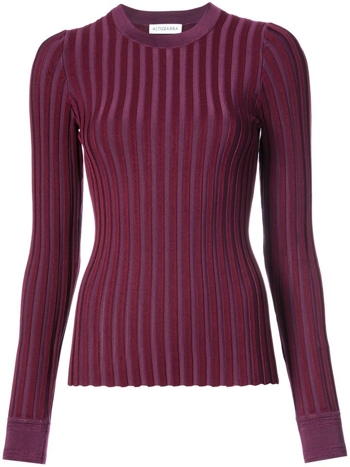 Altuzarra - Ribbed Jumper - Women - Spandex/elastane/viscose/polyimide - S, Pink/purple, Spandex/elastane/viscose/polyimide