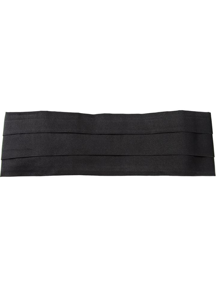 Canali Pleated Smoking Belt, Men's, Size: Large, Black, Silk