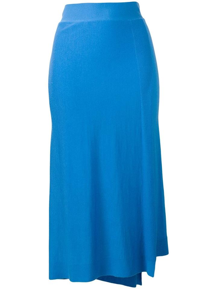 Pringle Of Scotland Asymmetric Wrap Skirt - Blue