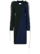 Maison Margiela Contrast Knitted Midi Dress - Blue