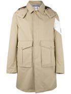 Moncler Gamme Bleu Single Breasted Coat, Men's, Size: 3, Nude/neutrals, Cotton/cupro