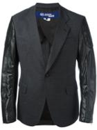 Junya Watanabe Comme Des Garçons Man Paneled Blazer, Men's, Size: Large, Black, Cupro/wool/polyurethane Resin
