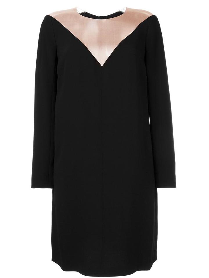 Paule Ka Sheer Panel Longsleeved Dress, Women's, Size: 38, Black, Polyamide/spandex/elastane/acetate/viscose