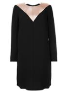 Paule Ka Sheer Panel Longsleeved Dress, Women's, Size: 38, Black, Polyamide/spandex/elastane/acetate/viscose