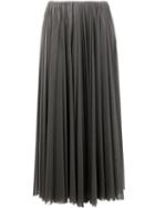 Céline Pleated Long Skirt, Women's, Size: 36, Grey, Polyester