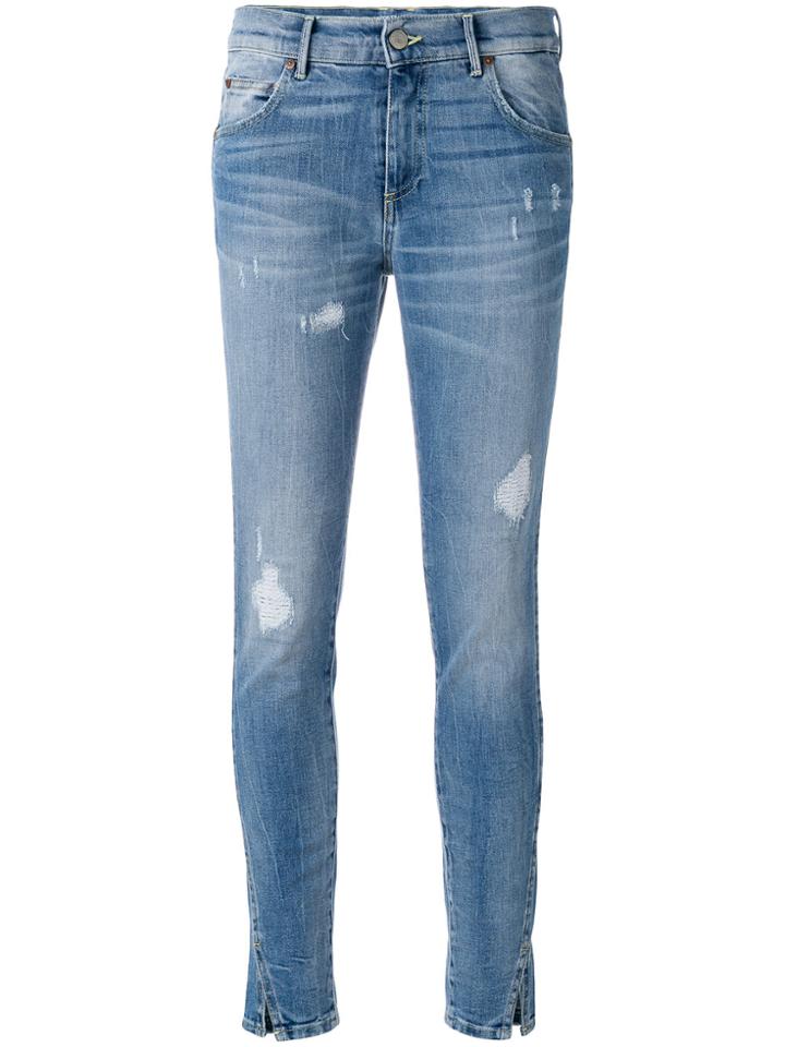 Htc Hollywood Trading Company Distressed Skinny Jeans - Blue