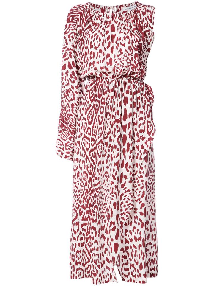 Robert Rodriguez Leopard Print Dress - Red