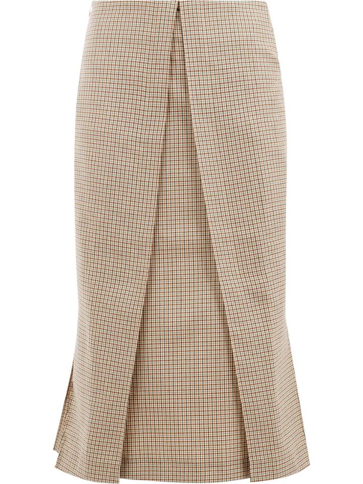Aalto Micro Check Midi Skirt - Nude & Neutrals