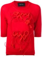 Simone Rocha Appliqué Detail Sweater, Women's, Size: Small, Red, Silk/cashmere/merino