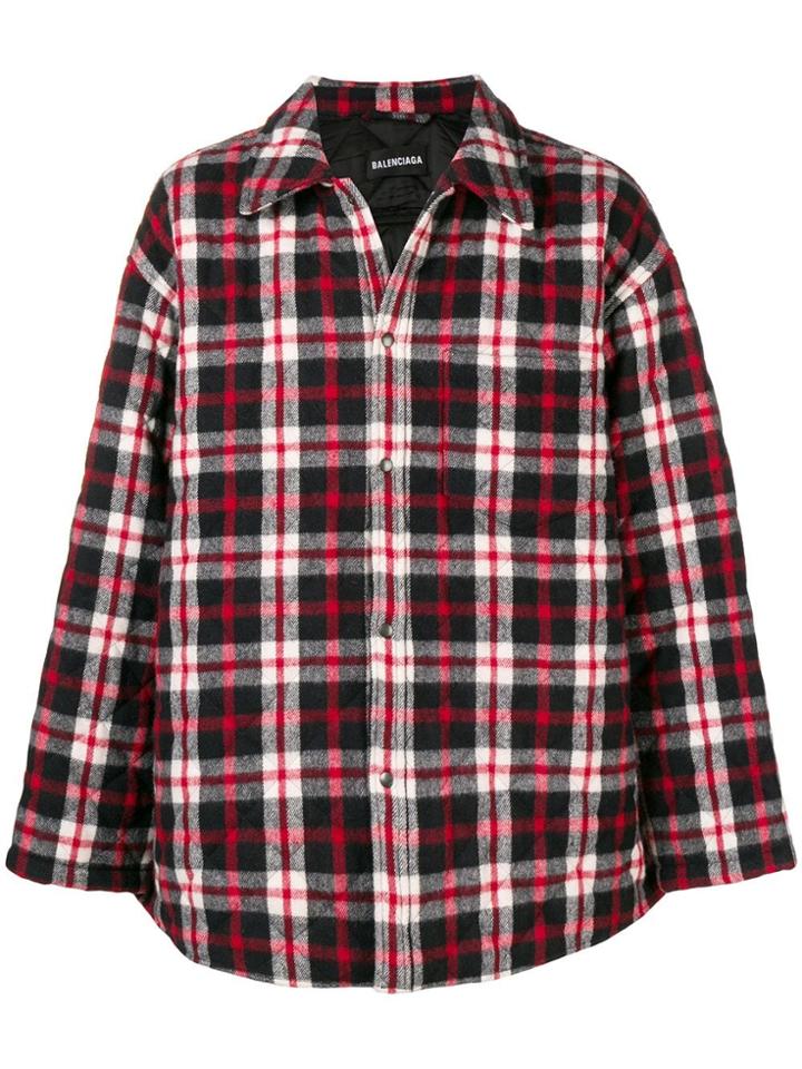 Balenciaga Plaid Quilted Shirt - Black